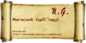 Marecsek Gyöngyi névjegykártya